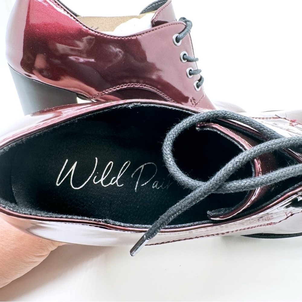 Wild Pair Darlaa Lace-Up Oxford Platform Pump Burgundy Size 8.5 - Picture 6 of 11